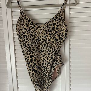 J. Crew Beige and Navy Swimsuit